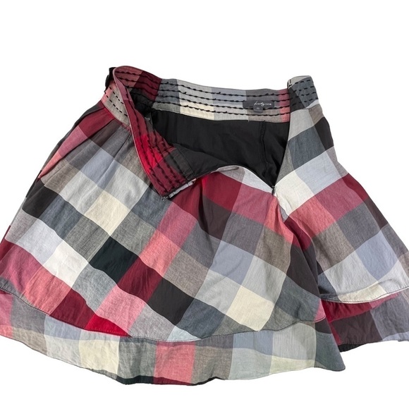 Twenty One Woman’s Red White and Black High Waist Fully Lined Plaid Skirt Size M - Picture 5 of 11